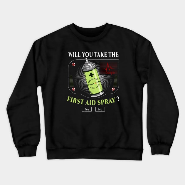 First Aid Spray Crewneck Sweatshirt by logozaste